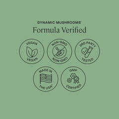 Stonehenge Health Dynamic Mushrooms USA manufacturing emblem signals quality