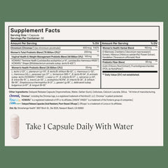 Daily routine scene with Stonehenge Health Biotics for Women beside a glass of water