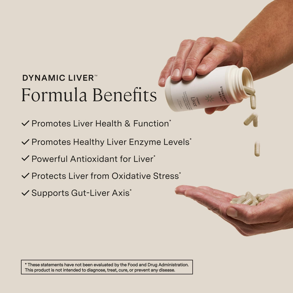 Dynamic Liver bottle being poured to illustrate daily use