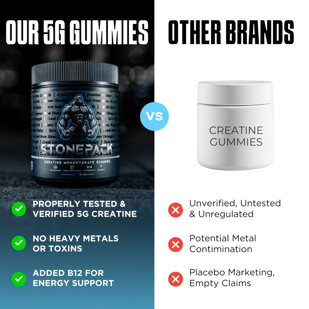 StonePack Creatine Gummies gym bag snack ready to take on the go