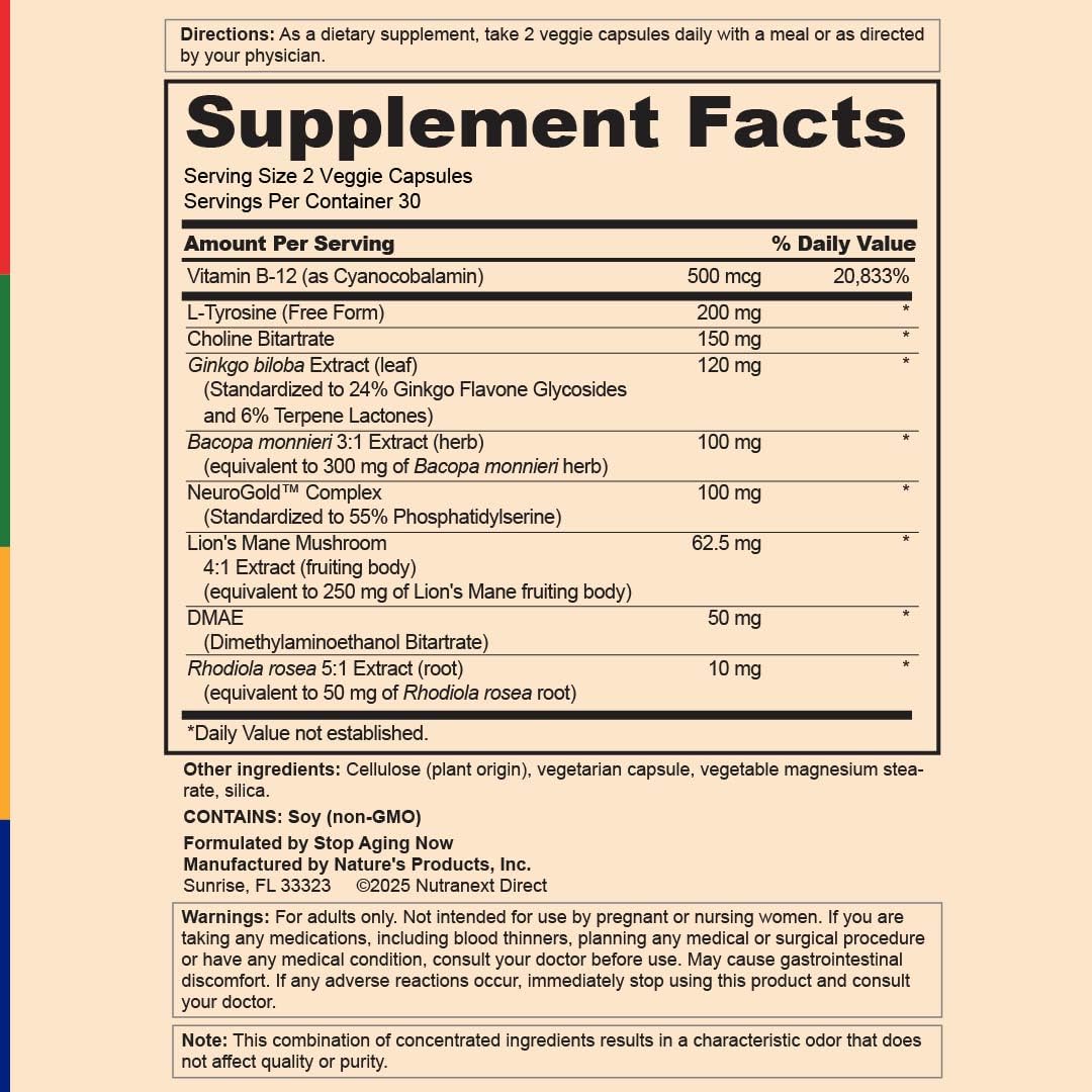 Stop Aging Now Bacopa monnieri extract bottle scene suggesting traditional focus support