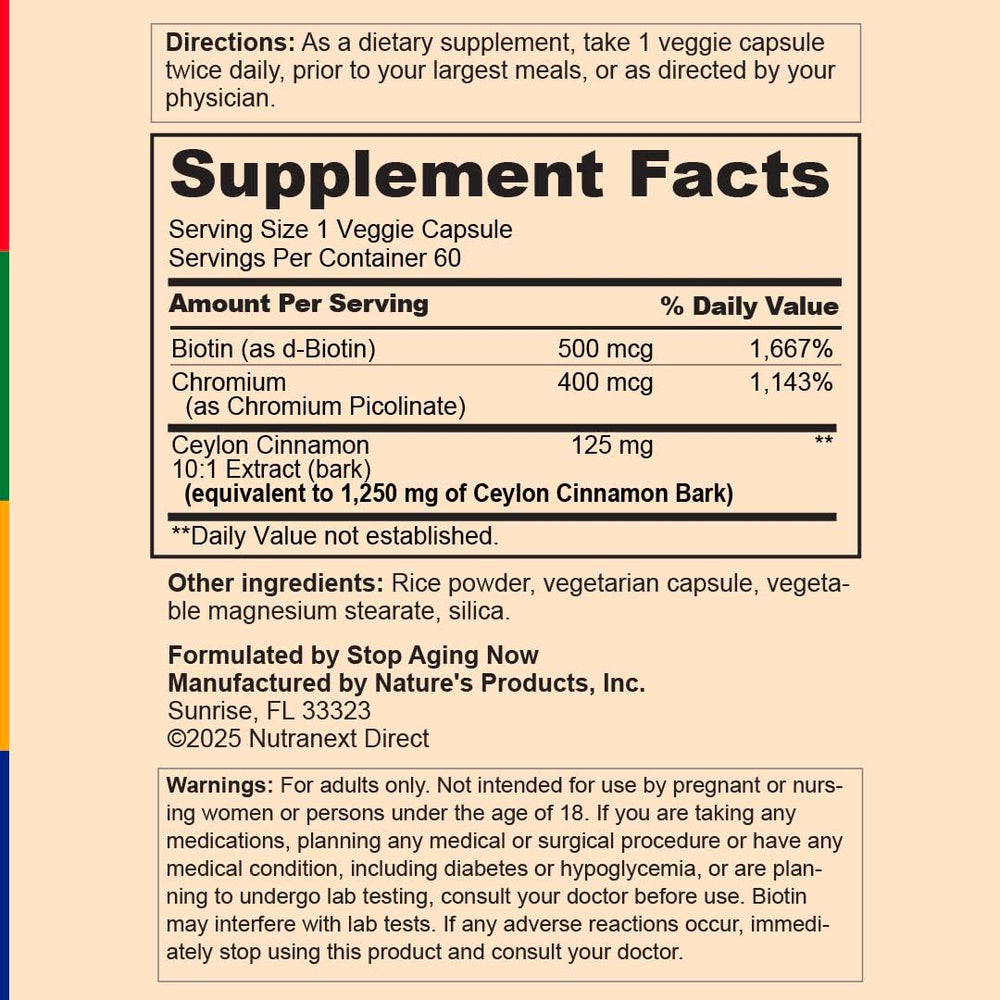 Stop Aging Now biotin 500 mcg capsule close-up for daily use.