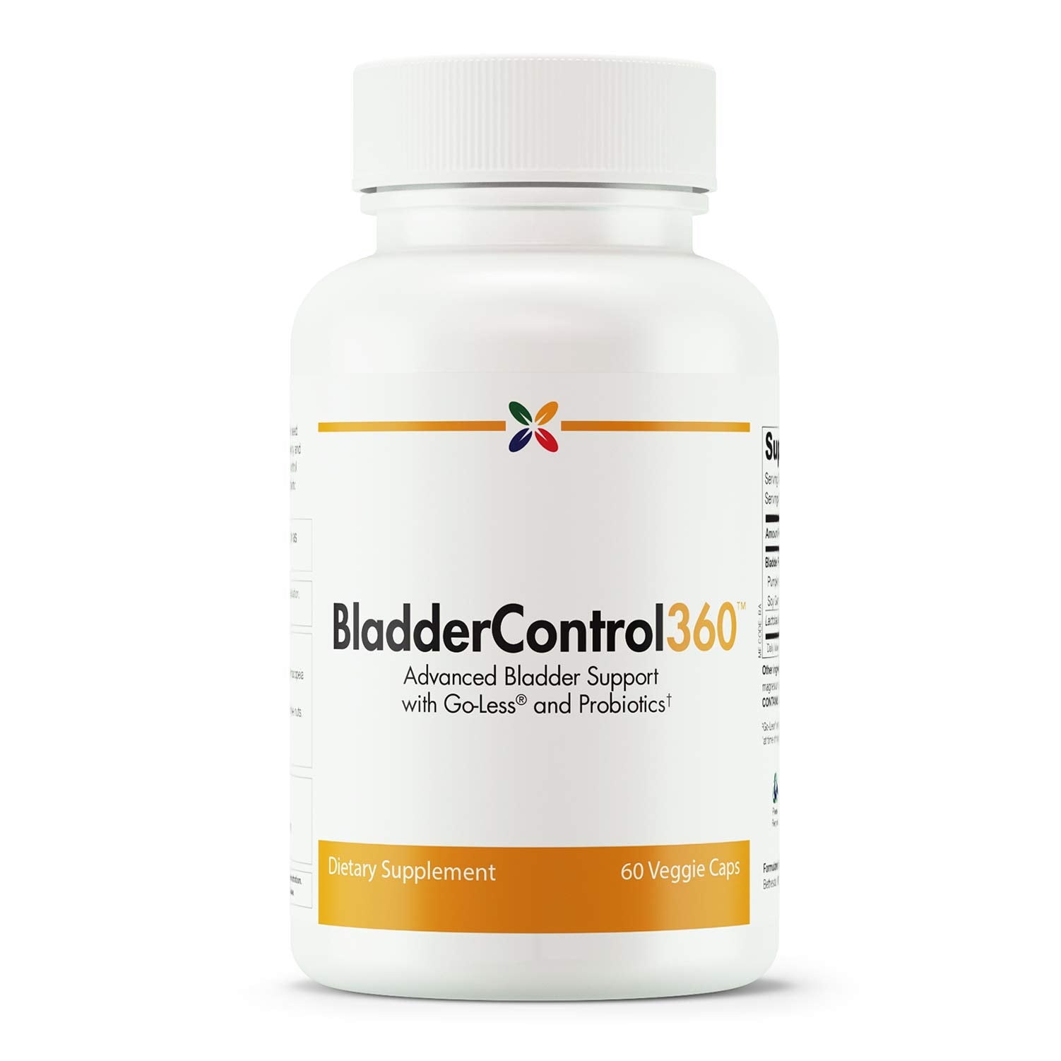 Stop Aging Now BladderControl360 bottle front view for daily urinary health routines.