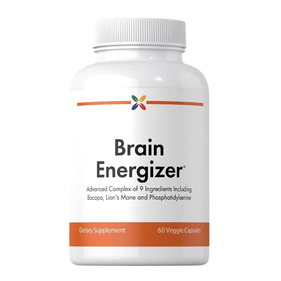 Stop Aging Now Brain Energizer bottle with capsules for daily cognitive support
