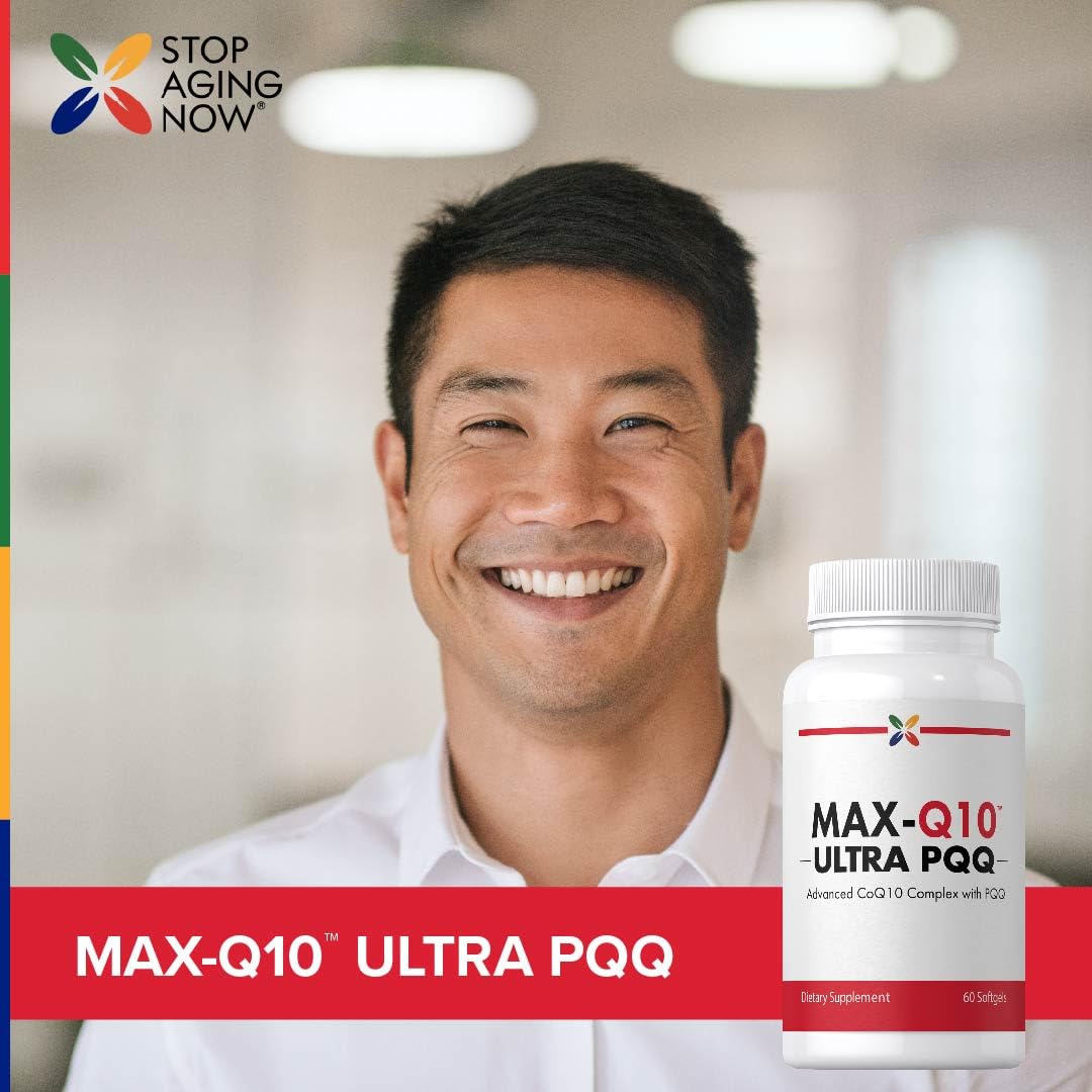 Stop Aging Now CoQ10 capsule view highlights compact softgel form.
