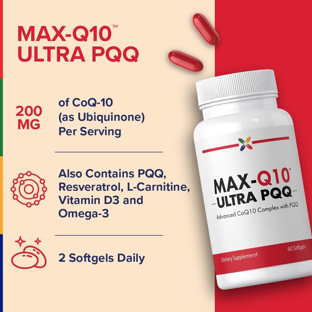 Stop Aging Now CoQ10 softgels closeup showing easy-to-swallow capsules.