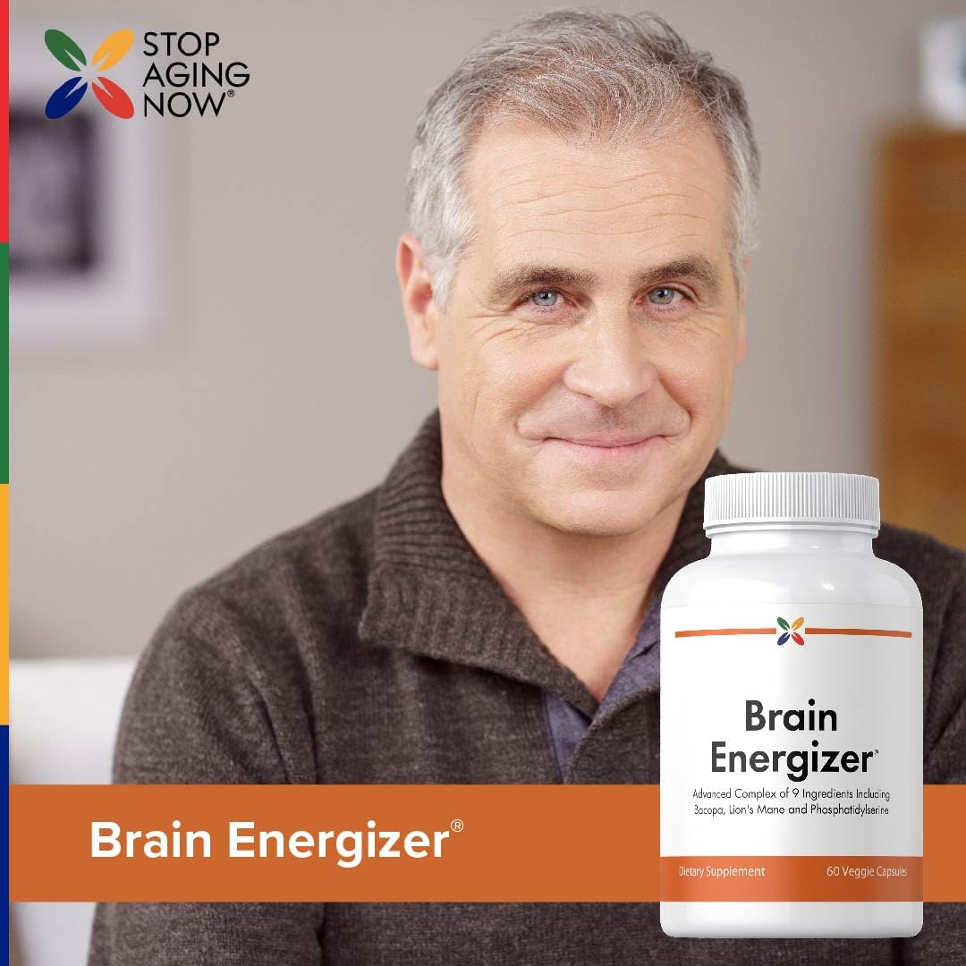 Stop Aging Now DMAE capsule close-up signifying brain-boost context