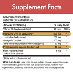 Stop Aging Now MAX-Q10 Ultra label close-up emphasizing CoQ10 and BioPQQ blend.