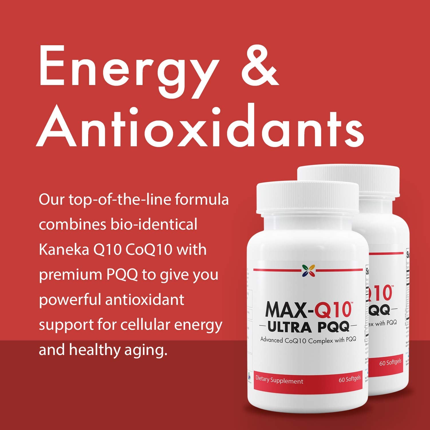 Stop Aging Now MAX-Q10 Ultra softgels close-up highlighting capsule texture and BioPQQ.