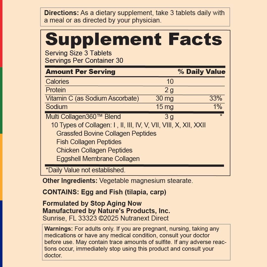 Stop Aging Now multi collagen tablets with glass of water for easy swallowing