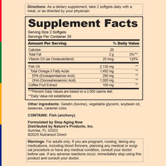 Stop Aging Now Omega-3 bottle on nightstand, part of a routine