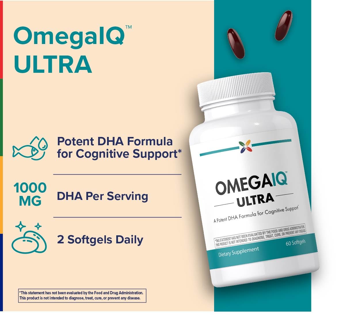 Stop Aging Now Omega-3 softgels close-up, easy-to-swallow daily supplement