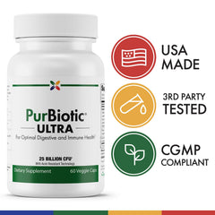 Stop Aging Now PurBiotic Ultra capsules closeup showing vegan-friendly capsules.