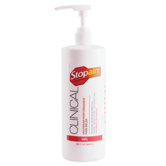 Stopain Clinical Pain Relief Gel bottle 32 oz ready for professional use and quick relief
