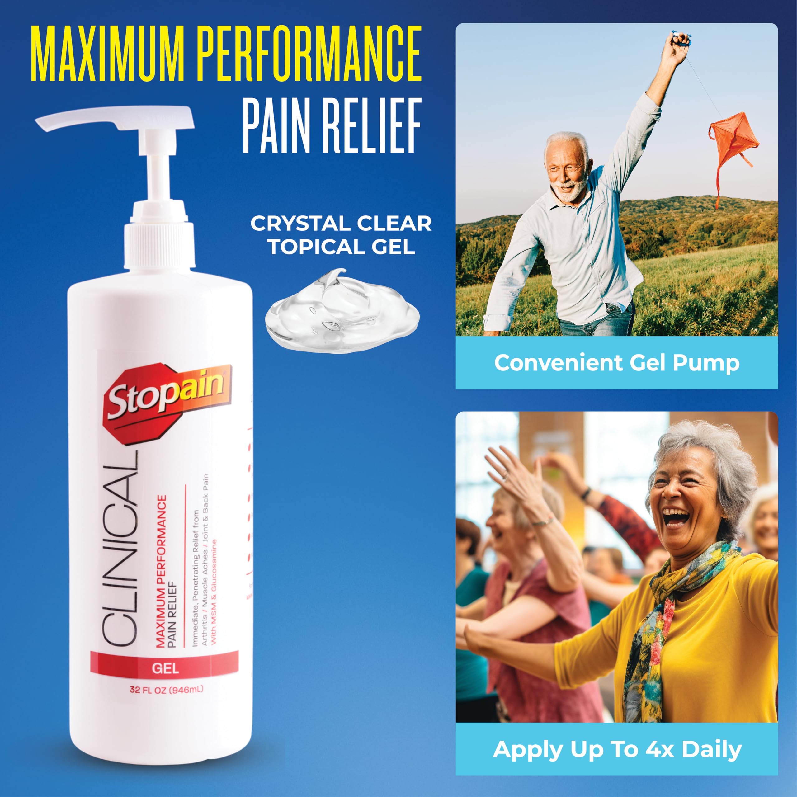 Stopain gel hand-application demonstrates smooth glide and non-greasy finish for therapy