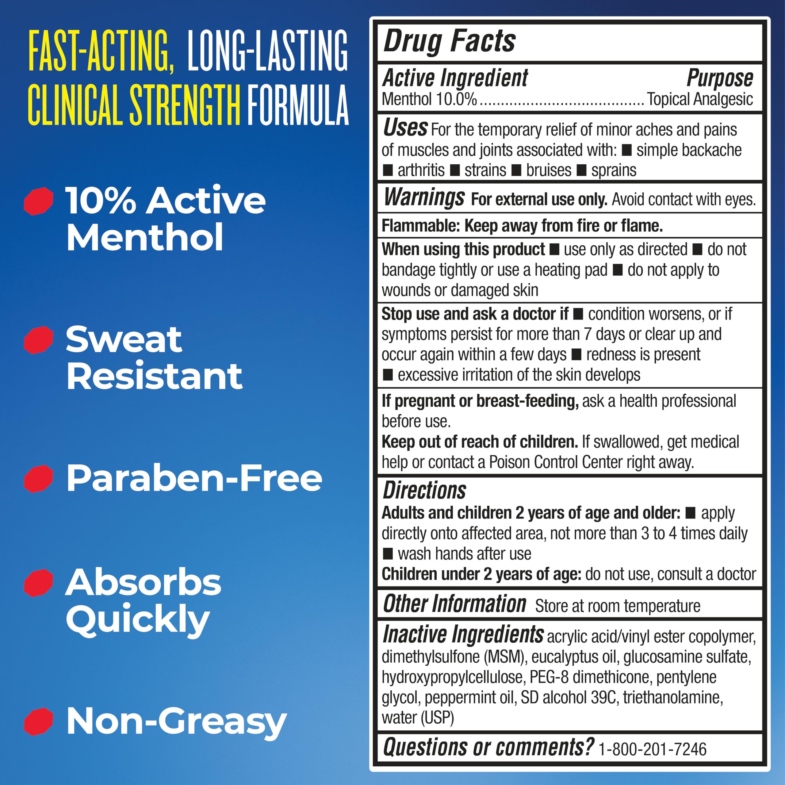 Stopain clinical gel non-greasy finish shows skin stays soft after use.