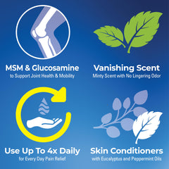 Stopain glucosamine MSM ingredients visual highlights joint care for mobility.