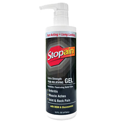 Stopain Pain Relief Gel 16oz bottle shown for fast topical relief.