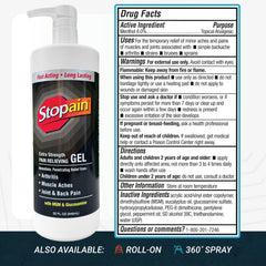 Stopain Pain Relief Gel USA-made seal underscores trusted formulation and professional-grade quality.