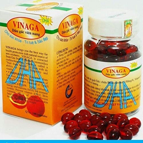 StoreVN 012019 Gac oil DHA capsules bottle supports eye health and daily nutrients.
