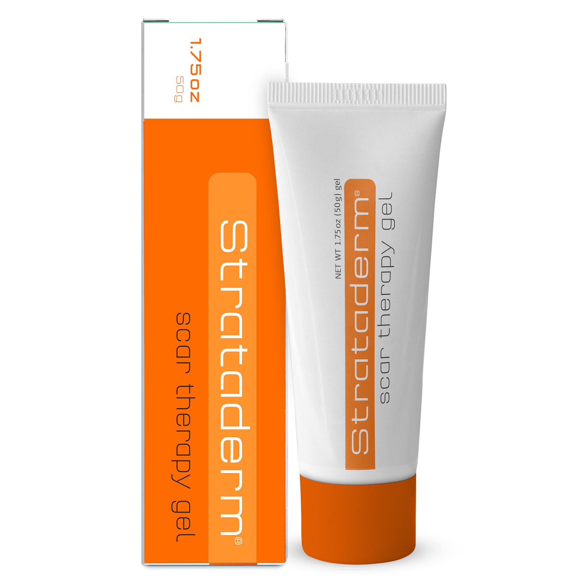 Strataderm professional scar gel tube for precise, easy scar care using silicone formula.