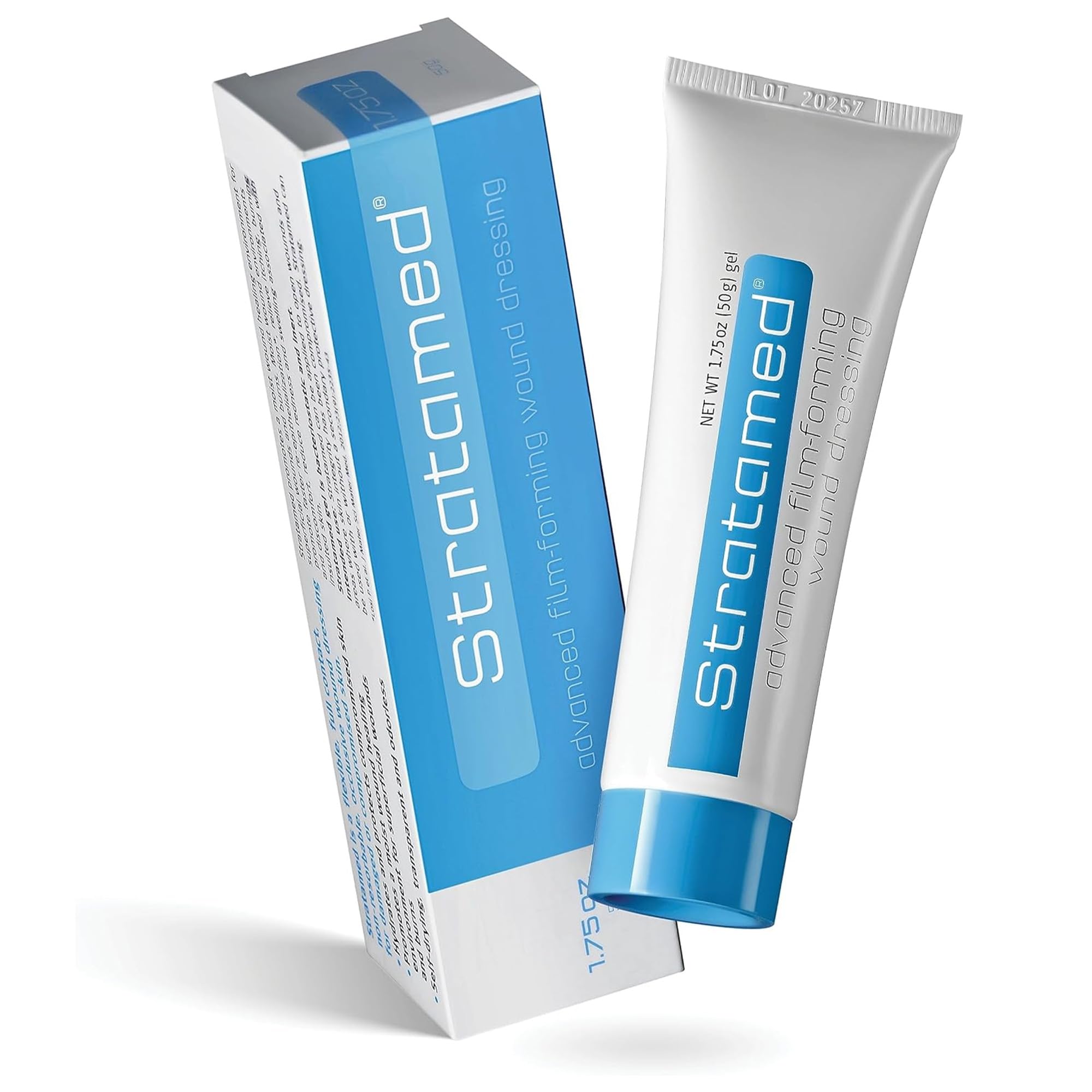 Stratamed advanced film-dressing on skin forms a protective, flexible layer over a wound.