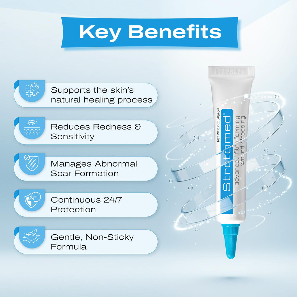 Stratamed dry film can be covered by sunscreen or cosmetics