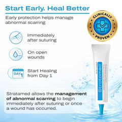 Stratamed adheres to the wound bed for full contact and protection