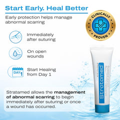 Stratamed transparent odorless dressing applied on skin for comfortable, discreet wear.