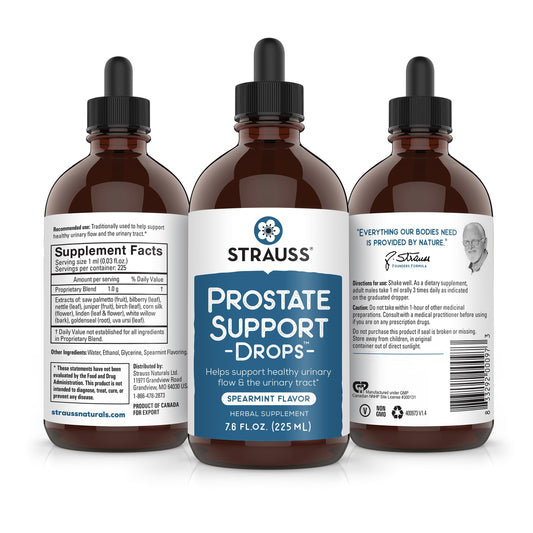 Label highlights Saw Palmetto and other herbal ingredients for urinary support.