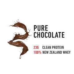 Strength Genesis Pur Zealander whey chocolate mixed in glass for smooth blending.