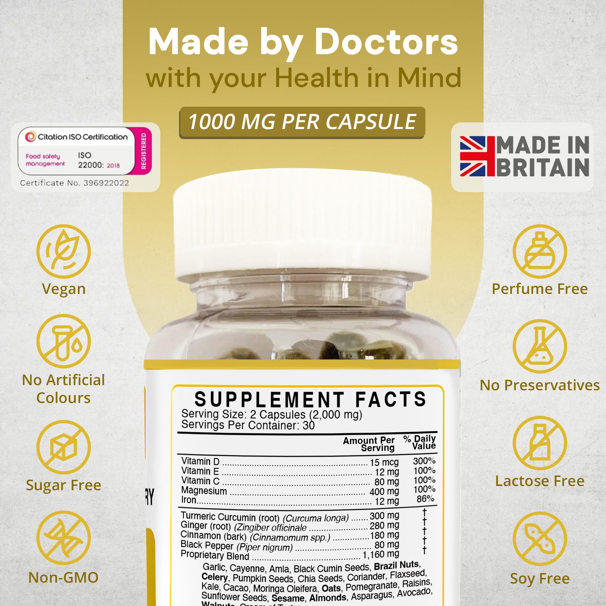 Open capsule powder into smoothie to show easy intake with Strength & Spices