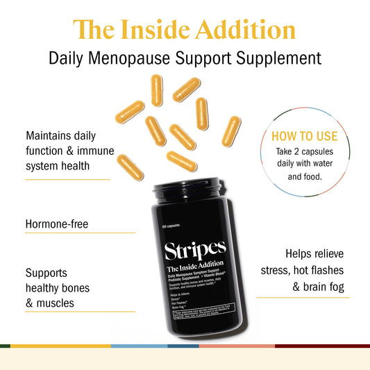 STRIPES Naomi Watts Addition capsules close-up highlighting compact daily capsules