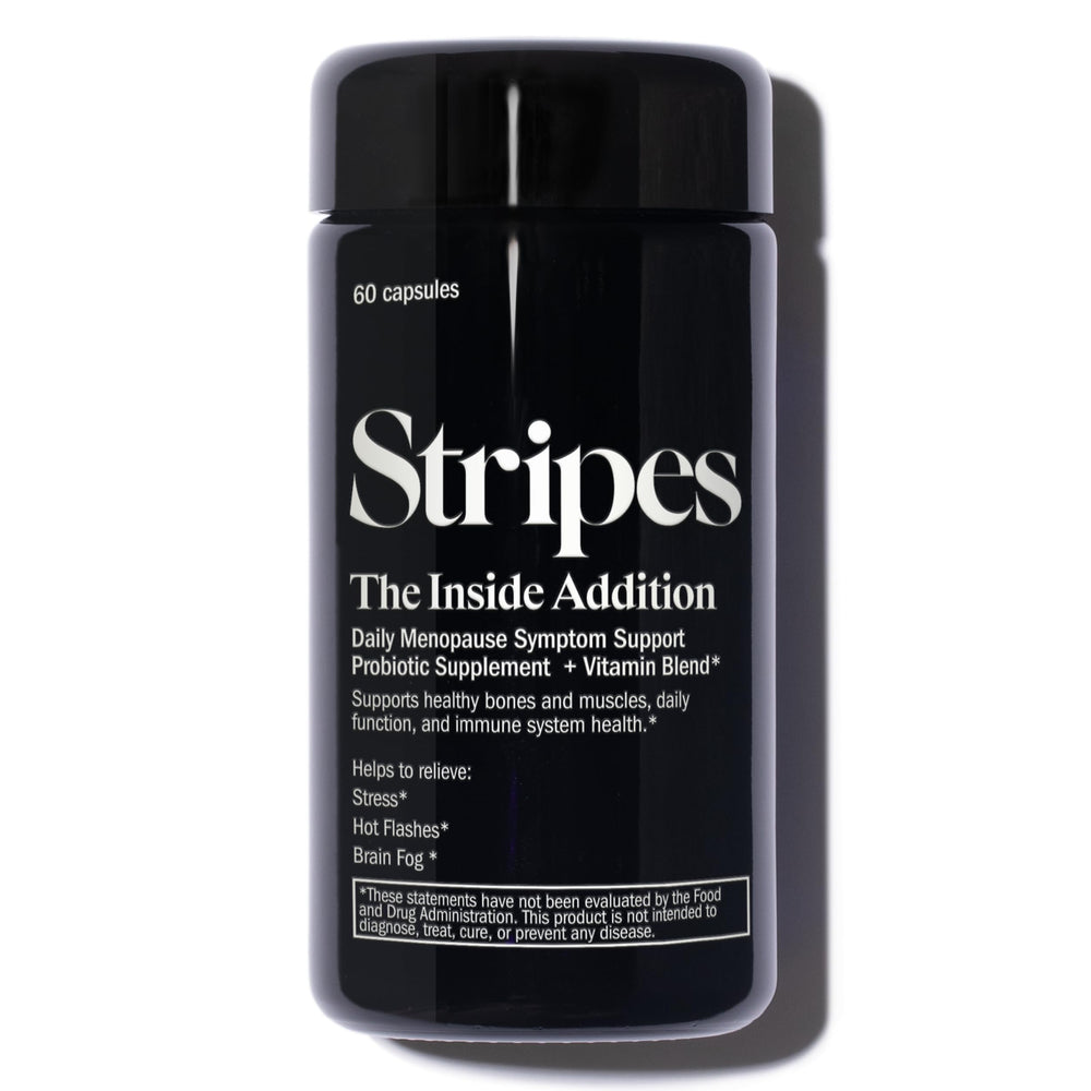 STRIPES Naomi Watts The Addition bottle on a shelf showing daily menopause support