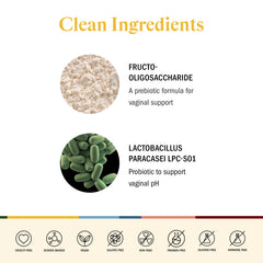 STRIPES Naomi Watts label emphasizes ingredients for vaginal microbiome support.
