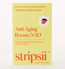 Stripsii collagen strip melts on tongue for rapid absorption.