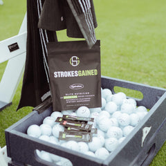 Strokes Gained Hydration ice-cold water mix for post-round refreshment.