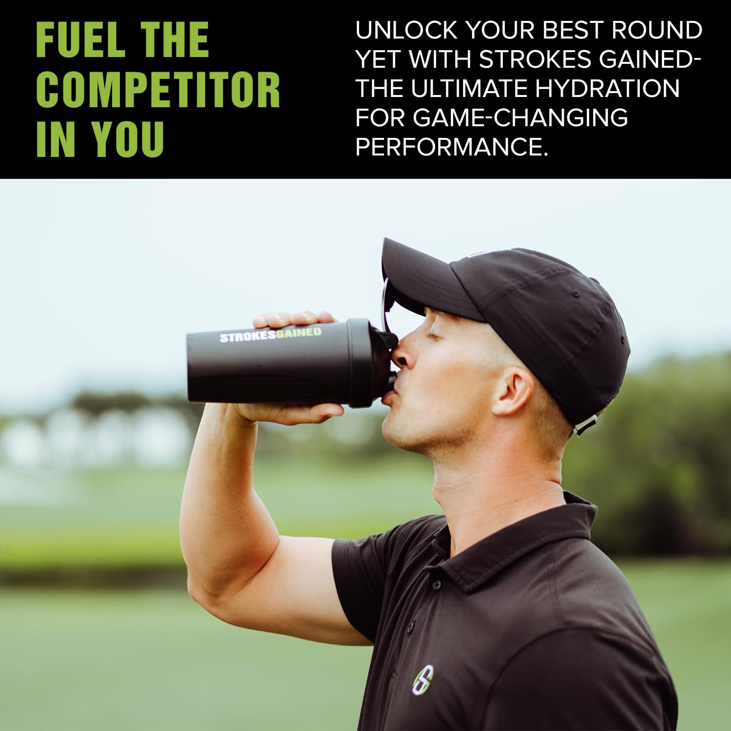 Strokes Gained Hydration on-course scene showing steady energy between holes.