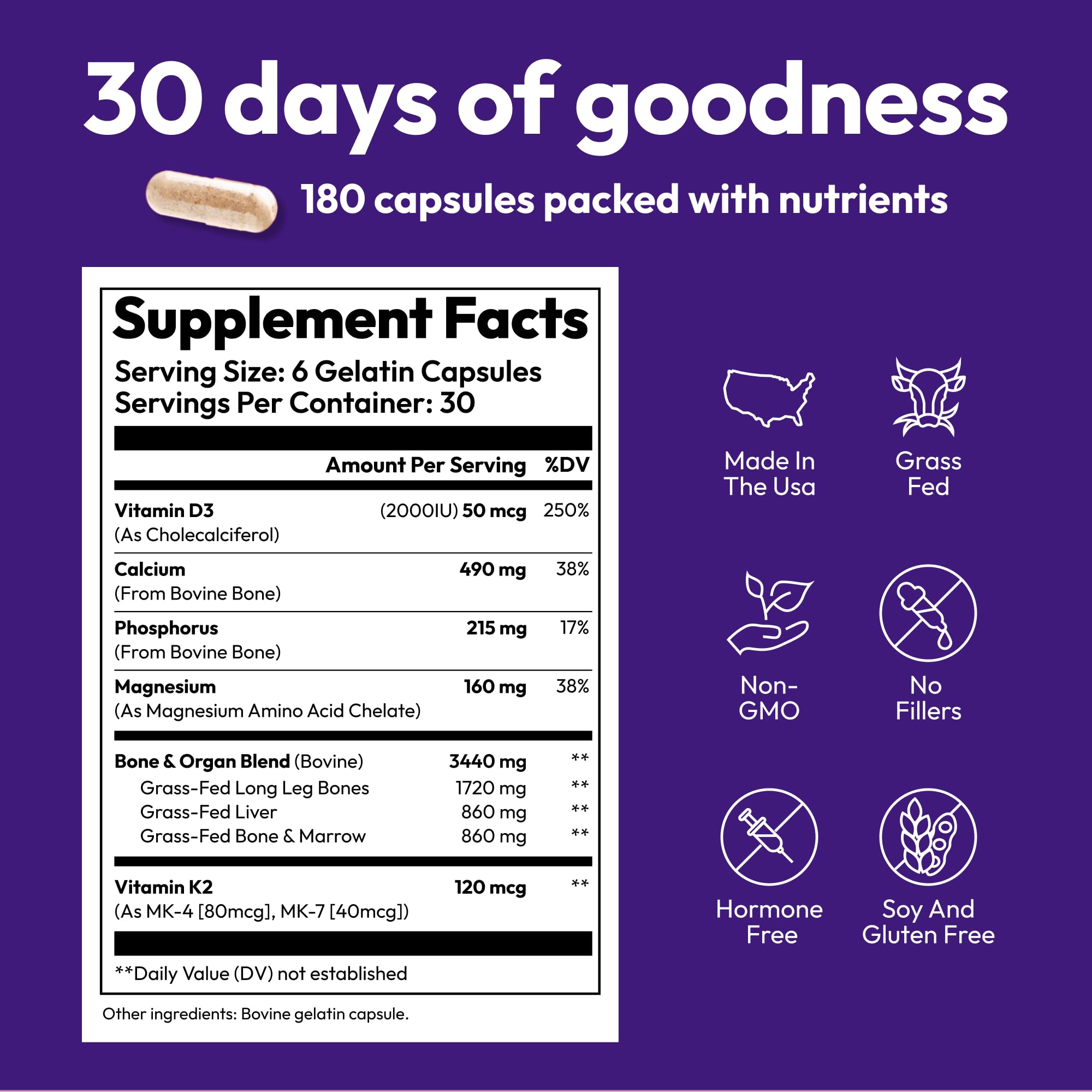 Strong Jaw daily bone support capsules for steady daily nutrition.