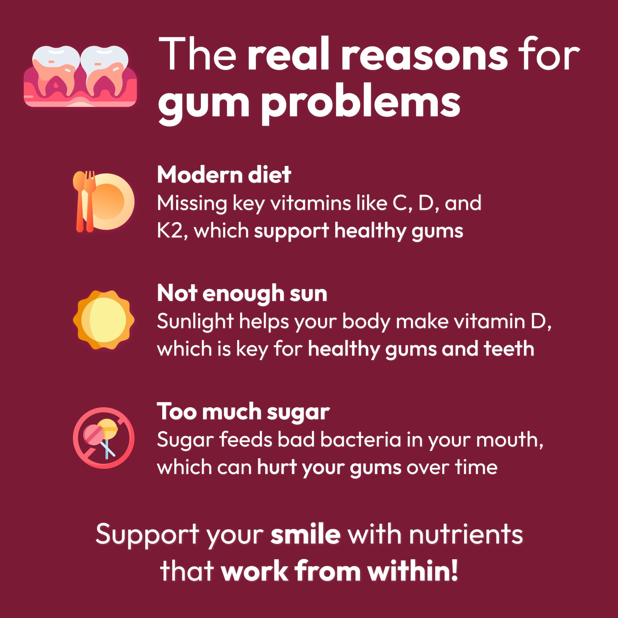 Strong Jaw Gum Restore close-up capsules—soft capsules suggesting gentle daily support.