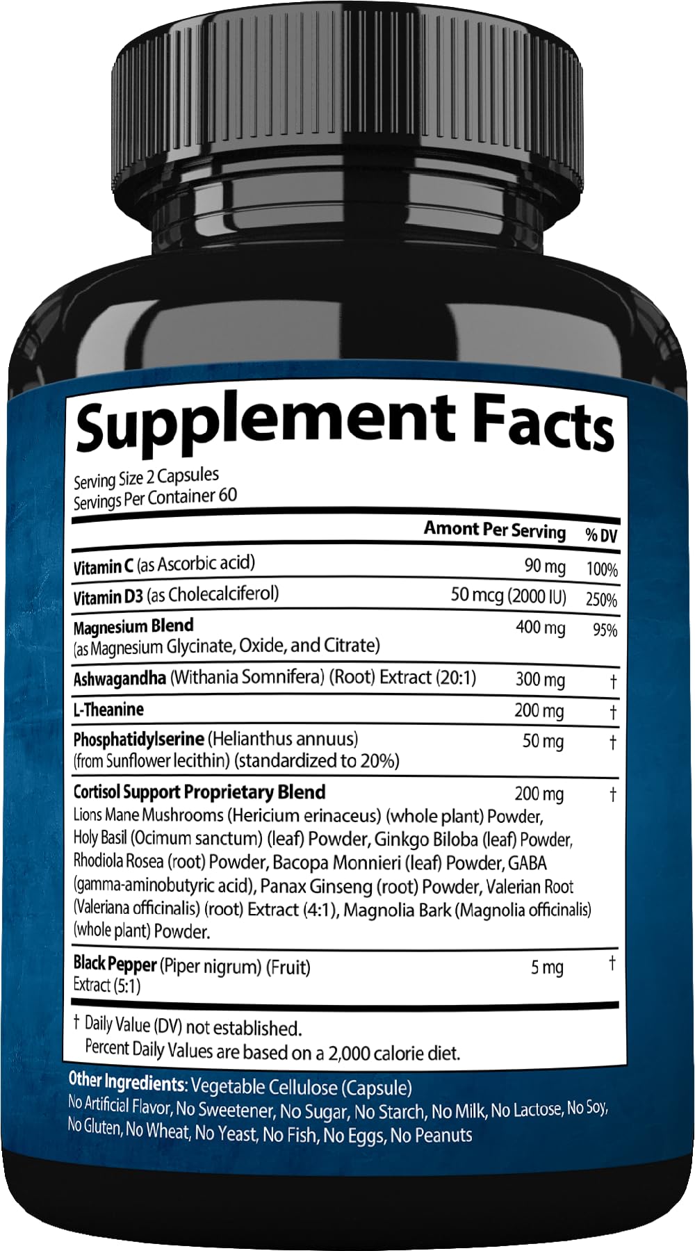 StrongVit two-capsule daily dosage implies simple cortisol management