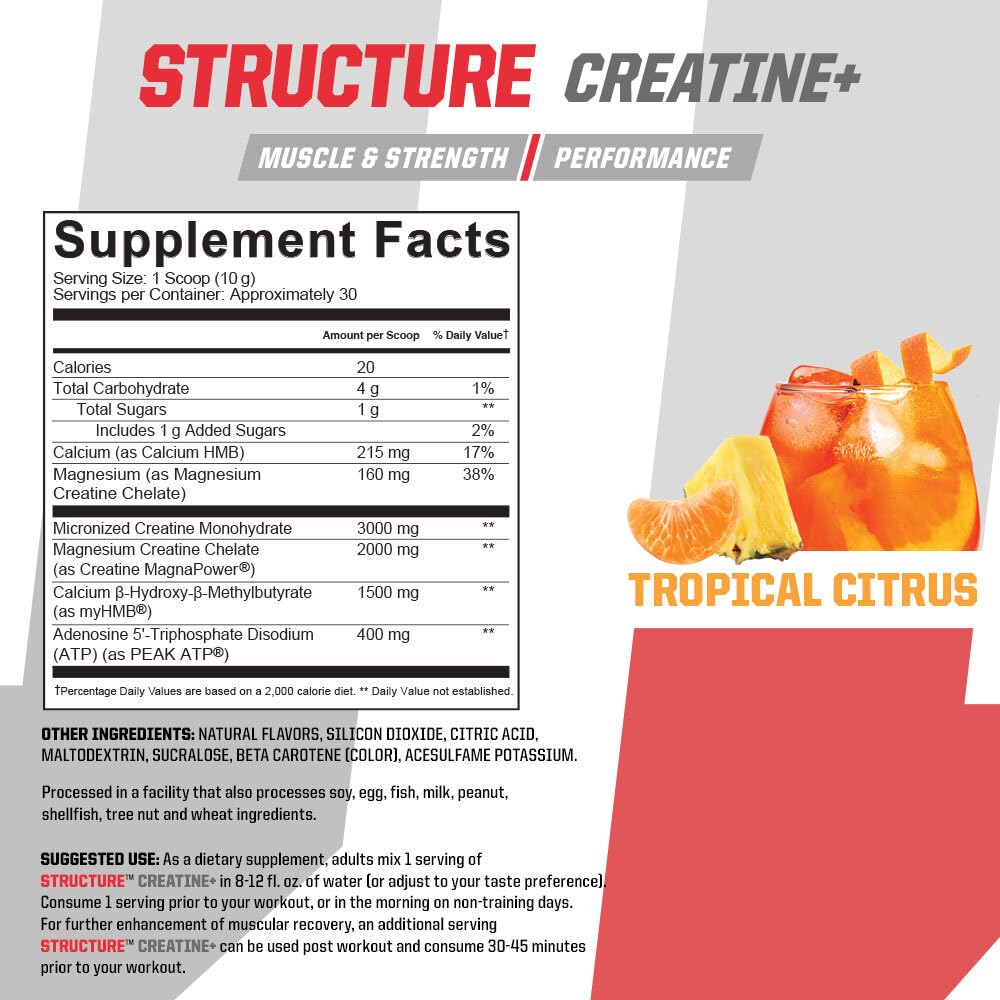 Structure Creatine+ powder-dispense shows smooth mix and precise dosing for workouts.