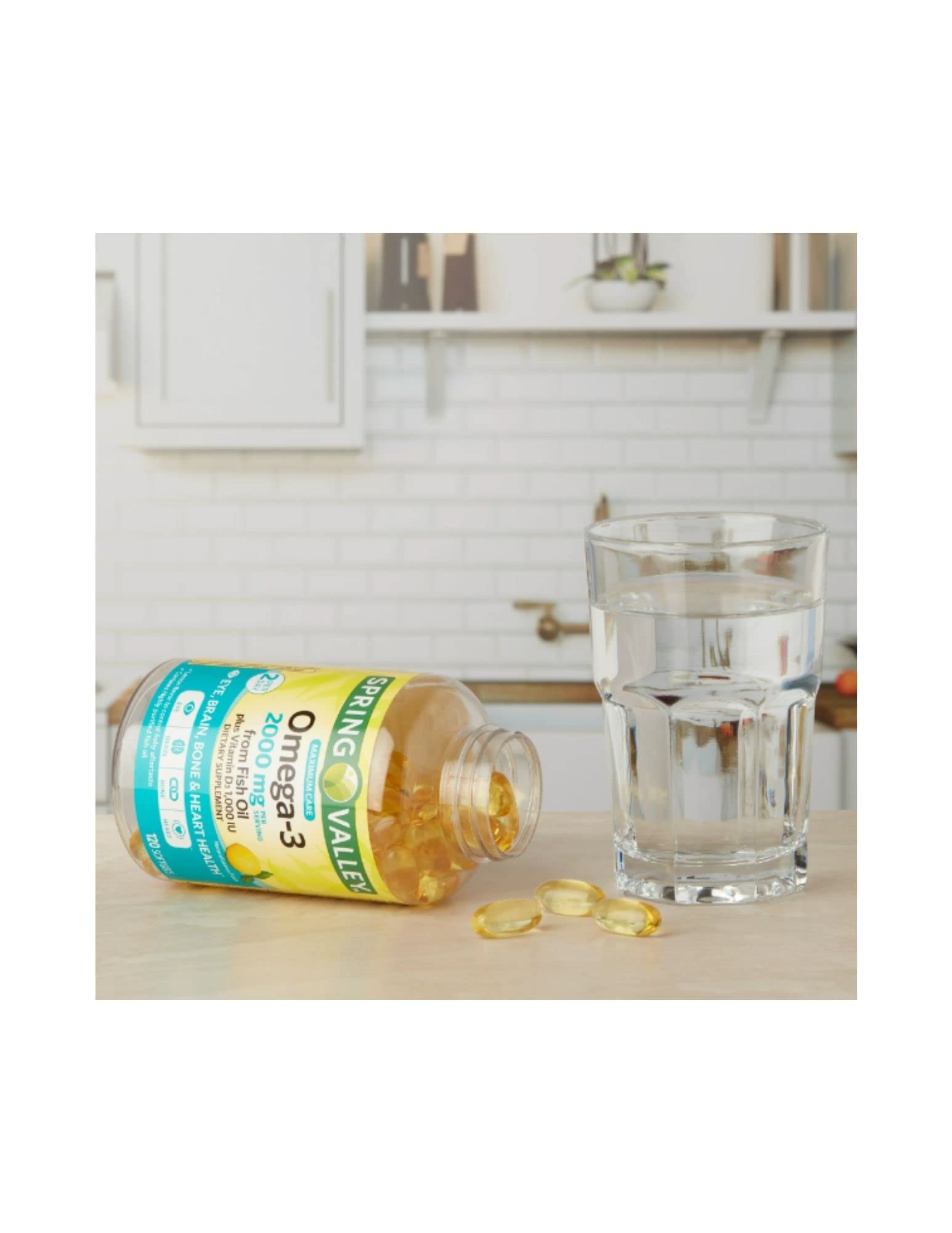 STS Home Omega-3 softgels in lemon flavor for easy swallowing.