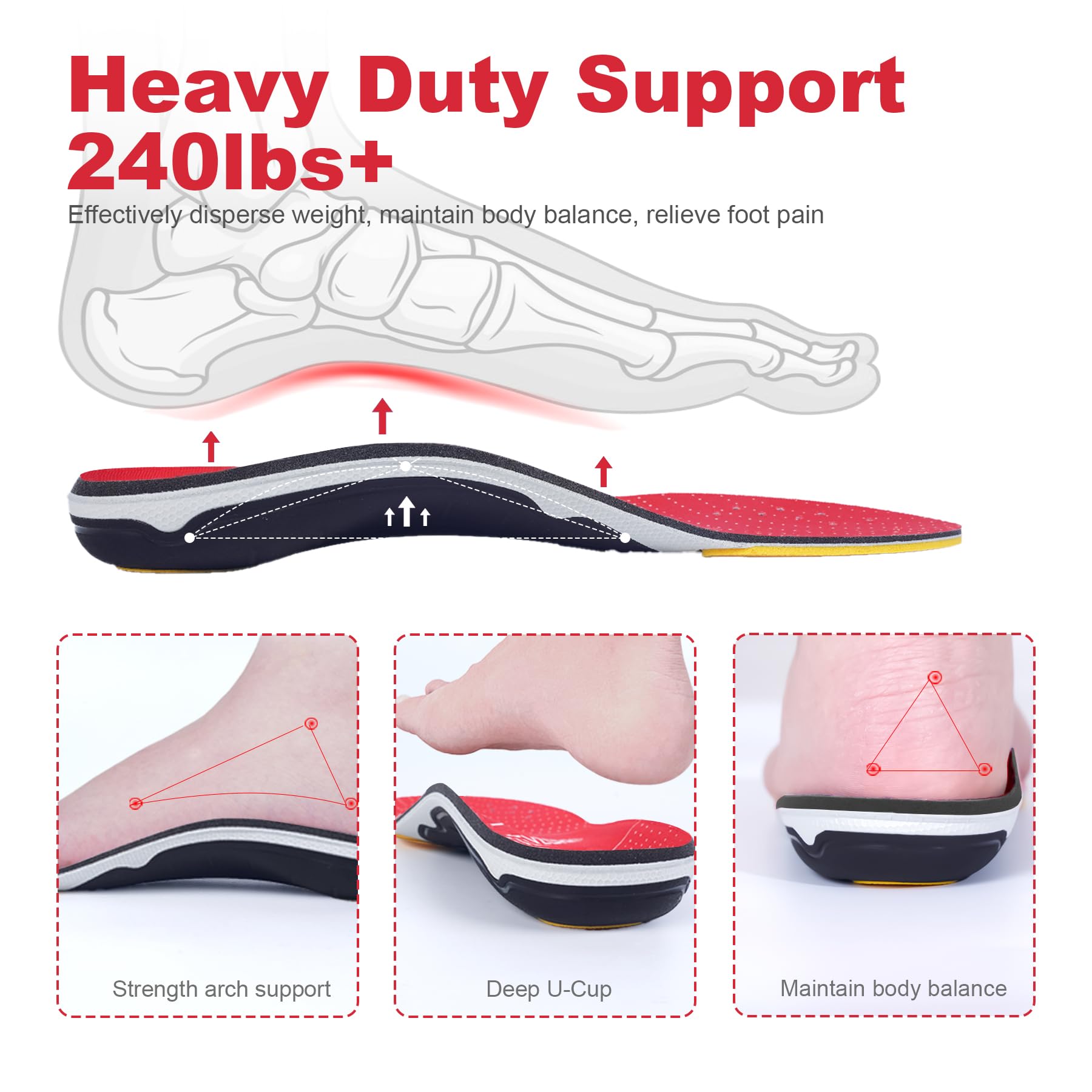 STSVZORR deep heel cup for a secure foundation and balance.