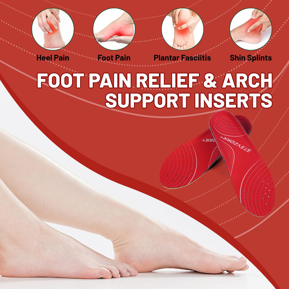 STSVZORR EVA memory foam cushions feet with active shock absorption.