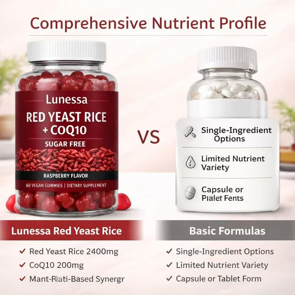 SUBMETIC Lunessa raspberry flavor gummies offer easy daily supplementation.