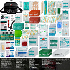 SuccorWare 435-piece kit close-up with gauze and bandages for versatile care.