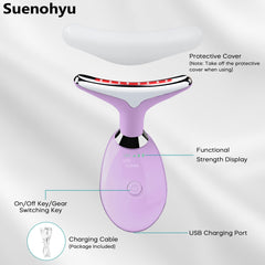 Suenohyu compact massager with a corrugated, non-slip handle for secure, comfortable use.