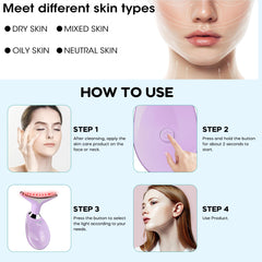 Suenohyu massager wand features a 160-degree curve for a precise face and neck fit.