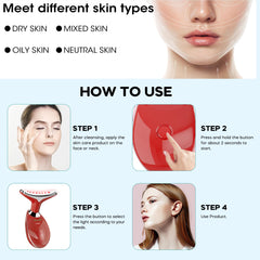 Suenohyu portable face neck massager wand heats to warm skincare for easier serum glide.